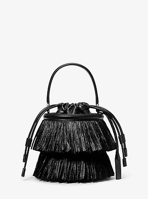 Ischia Mini Leather and Fringe Bucket Bag