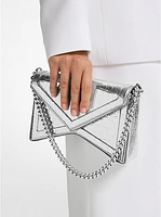 Manhatta Medium Metallic Crocodile Embossed Leather Bag