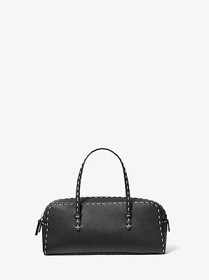 Roberta Hand-Stitched Pebbled Leather Satchel