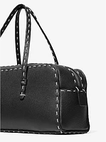 Roberta Hand-Stitched Pebbled Leather Satchel