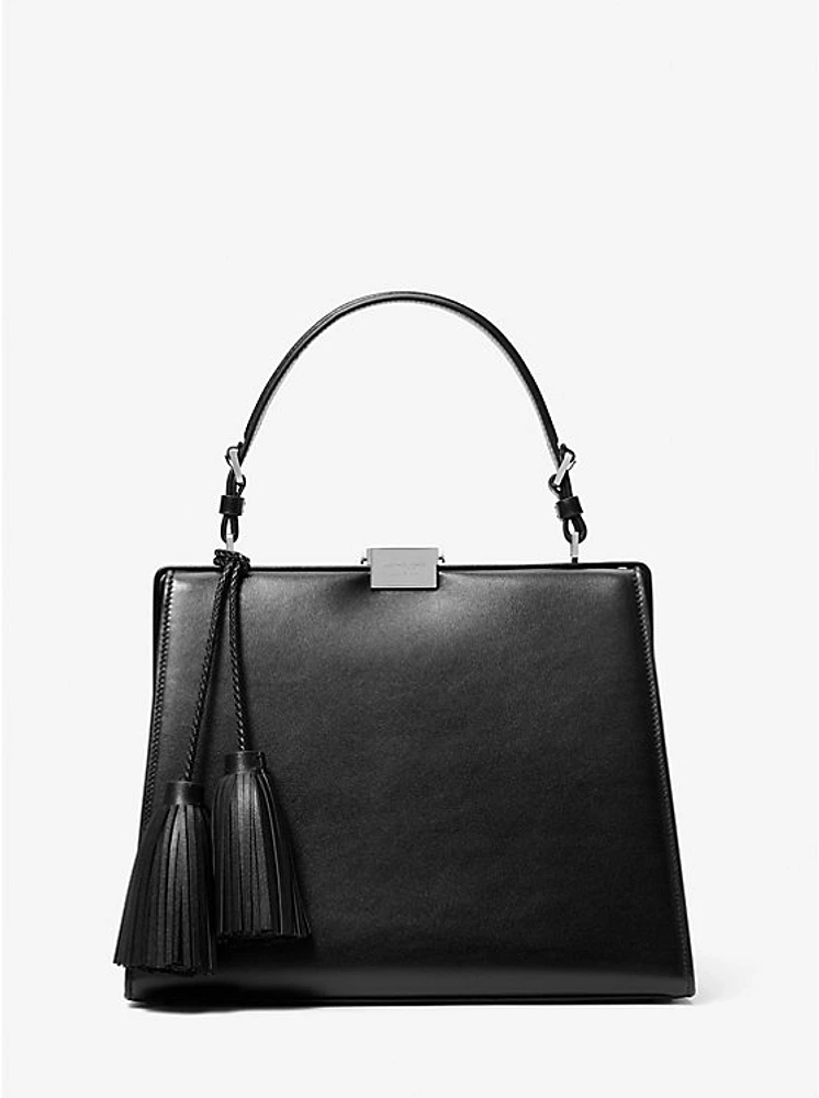 Simone Leather Tassel Satchel