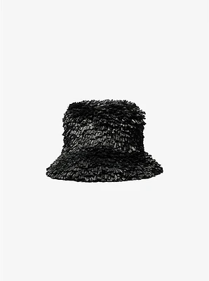 Oversized Hand-Stitched Fringe Bucket Hat
