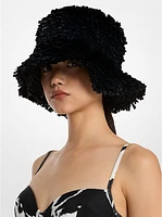 Oversized Hand-Stitched Fringe Bucket Hat