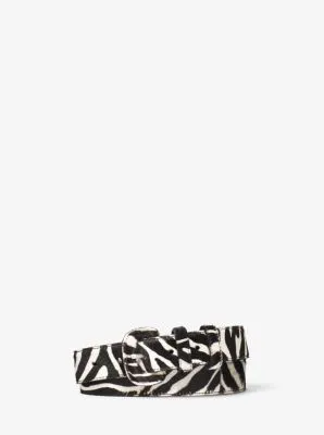 Zebra Calf Hair Belt