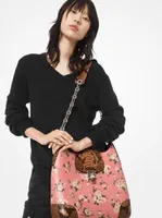 Bancroft Oversized Floral Calf Leather and Python Shoulder Bag