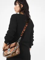Crawford Floral Calf Leather and Python Crossbody Bag
