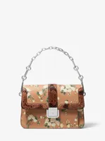 Crawford Floral Calf Leather and Python Crossbody Bag