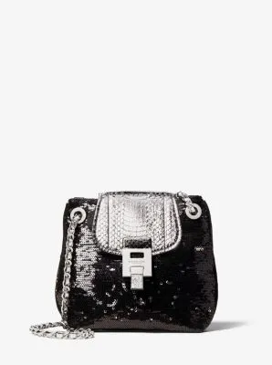 Bancroft Sequin and Snakeskin Disco Pouch