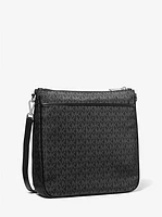 Jet Set Large Logo Print Woven Crossbody Bag