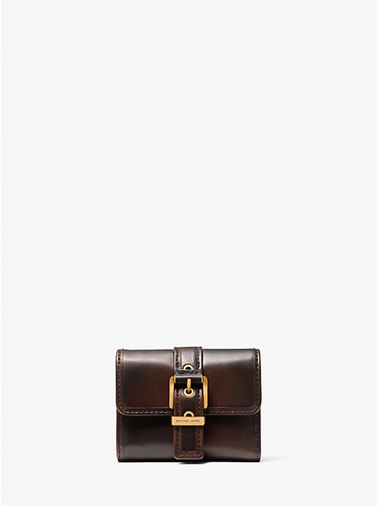 Colby Small Burnished Leather Tri-Fold Wallet