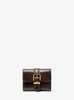 Colby Small Burnished Leather Tri-Fold Wallet