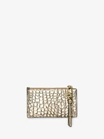 Empire Small Metallic Crocodile Embossed Leather Card Case