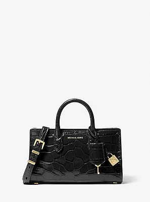 Scarlett Extra-Small Crocodile Embossed Leather Crossbody Bag