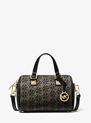 Grayson Small Metallic Empire Monogram Duffel Crossbody Bag