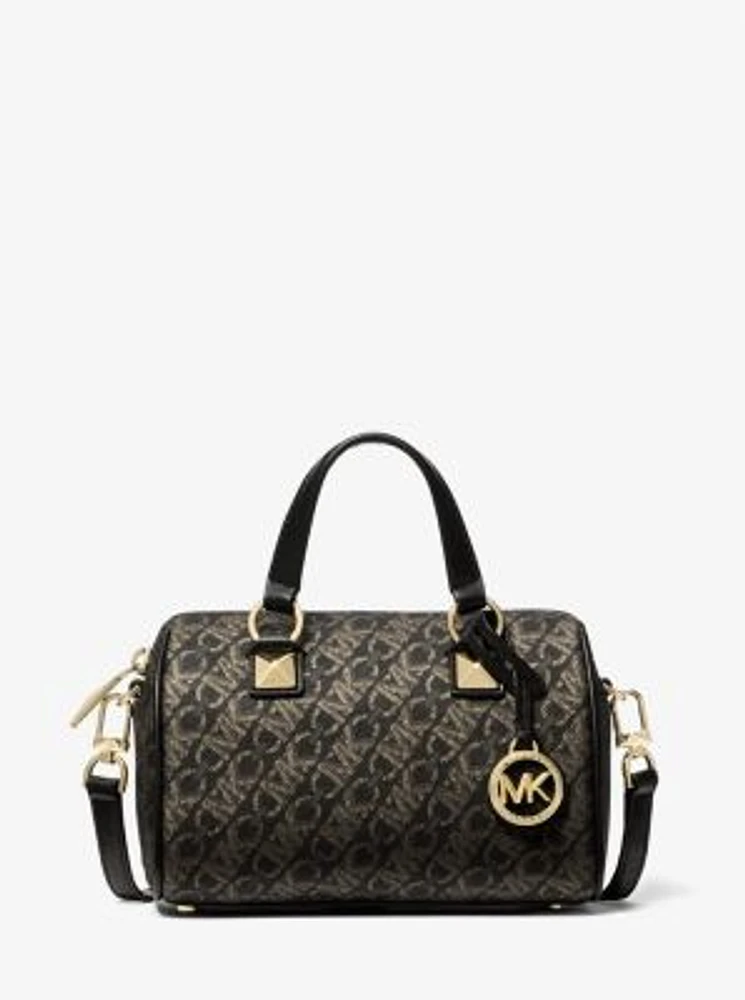 Grayson Small Metallic Empire Monogram Duffel Crossbody Bag