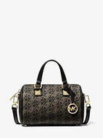 Grayson Small Metallic Empire Monogram Duffel Crossbody Bag