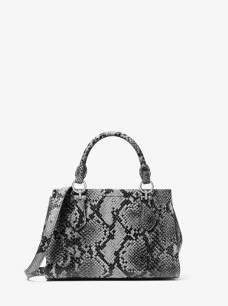 Marilyn Small Snake Embossed Leather Crossbody Bag