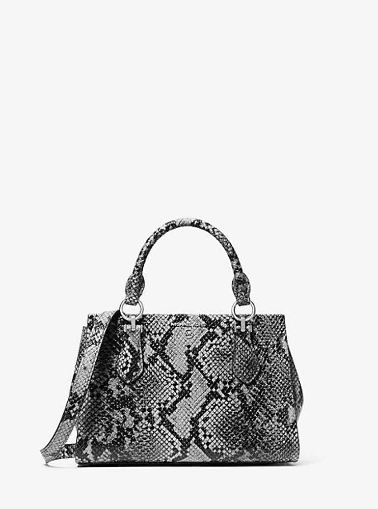 Marilyn Small Snake Embossed Leather Crossbody Bag