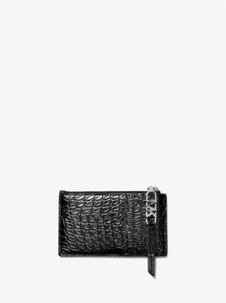 Empire Small Crocodile Embossed Leather Card Case