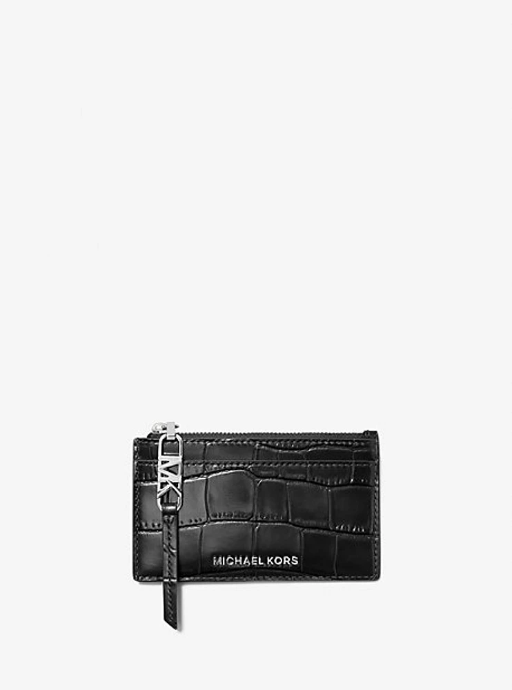 Empire Small Crocodile Embossed Leather Card Case