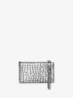 Empire Small Metallic Crocodile Embossed Leather Card Case