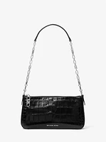 Empire Medium Crocodile Embossed Leather Chain-Link Pochette