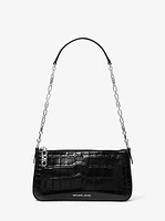 Empire Medium Crocodile Embossed Leather Chain-Link Pochette