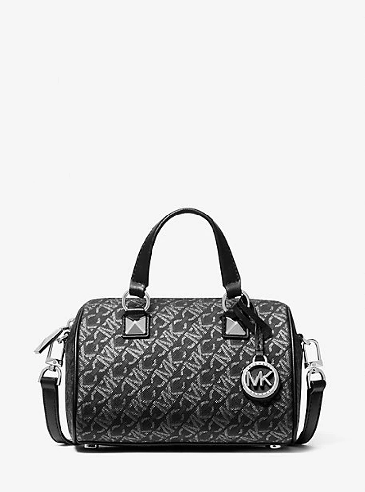 Grayson Small Metallic Empire Monogram Duffel Crossbody Bag