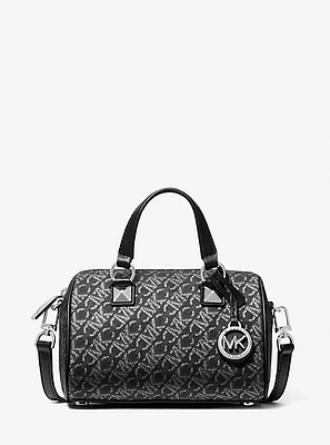 Grayson Small Metallic Empire Monogram Duffel Crossbody Bag