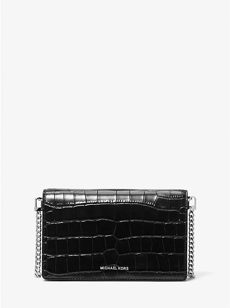 Jet Set Medium Crocodile Embossed Leather Crossbody Bag