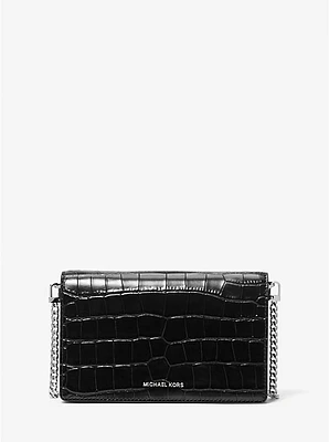 Jet Set Medium Crocodile Embossed Leather Crossbody Bag