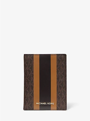 Bedford Travel Medium Logo Stripe Passport Wallet