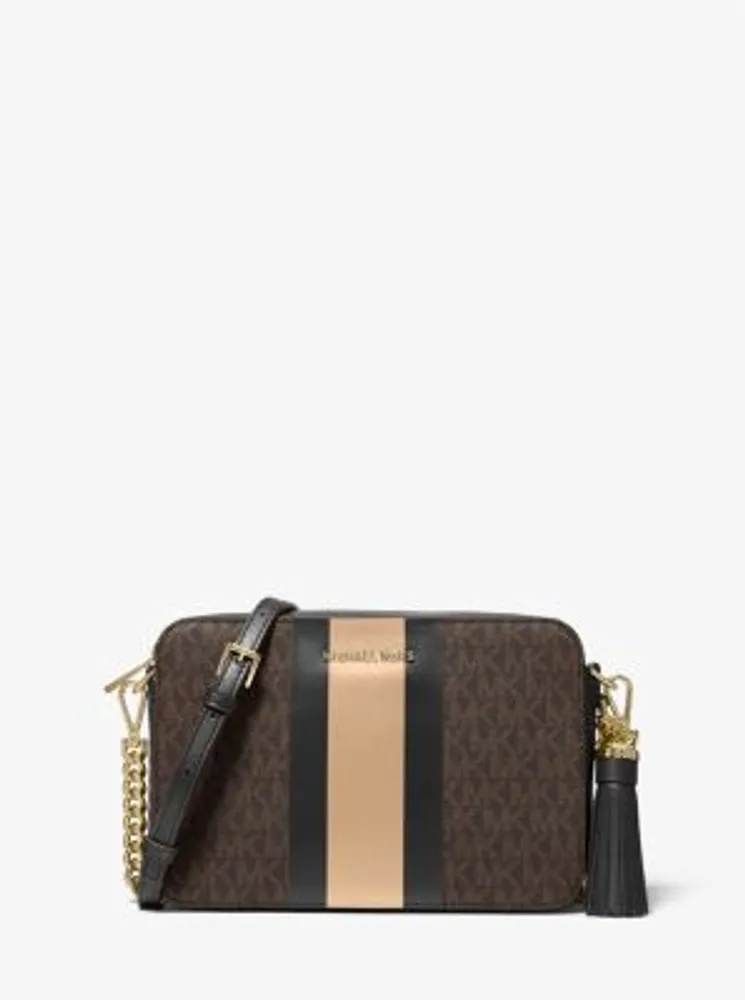 Jet Set Medium Logo Stripe Crossbody Bag