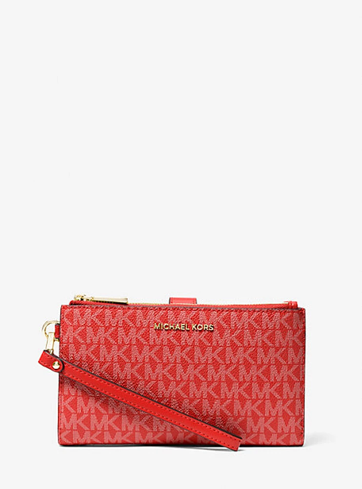 Jet Set Signature Logo Wristlet