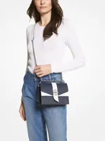 Greenwich Small Two-Tone Logo and Saffiano Leather Crossbody Bag