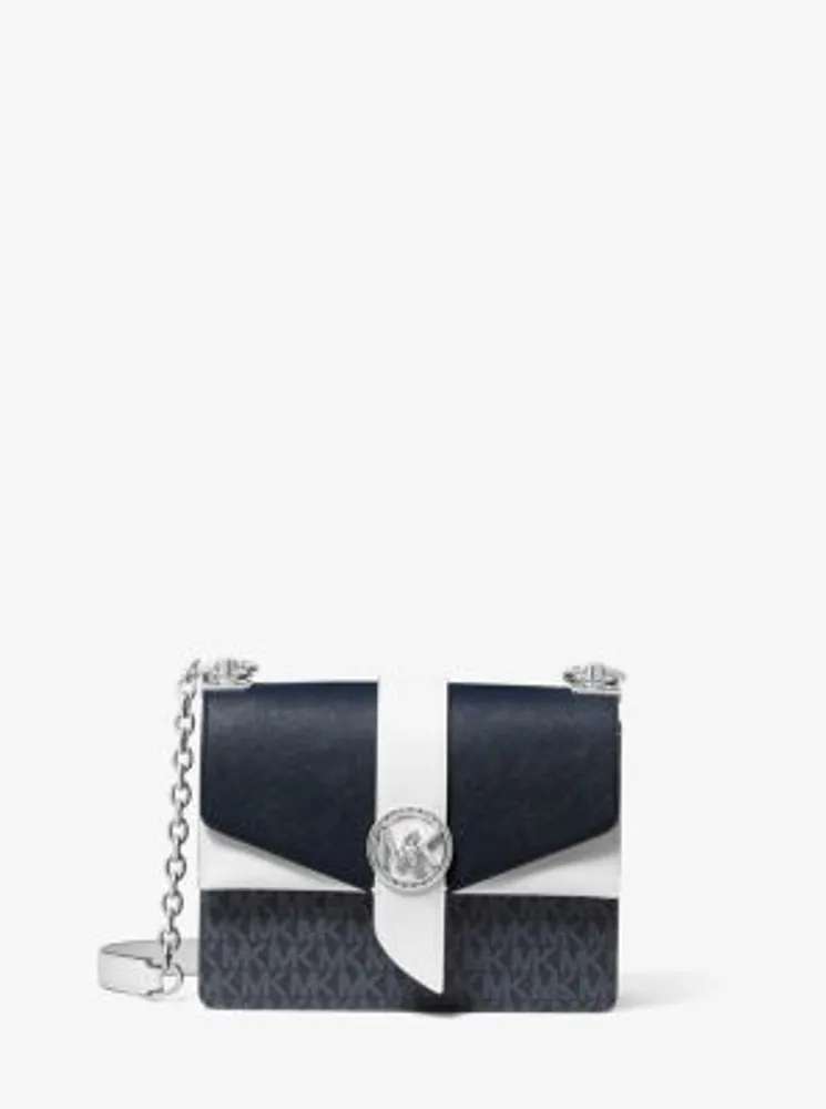 MICHAEL KORS Greenwich Small Color-Block Logo and Saffiano Leather  Crossbody Bag