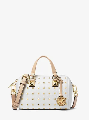 Grayson Small Studded Leather Duffel Crossbody Bag