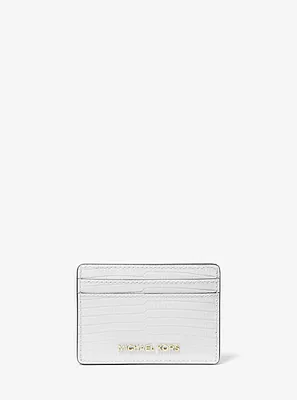 Jet Set Lizard Embossed Leather Card Case