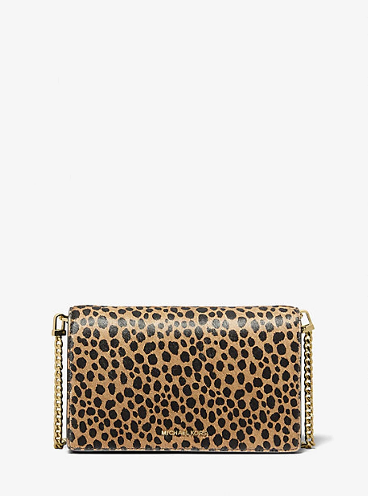 Jet Set Medium Cheetah Print Calf Hair Crossbody Bag