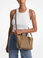 Taryn Small Signature Logo and Leather Convertible Crossbody Bag