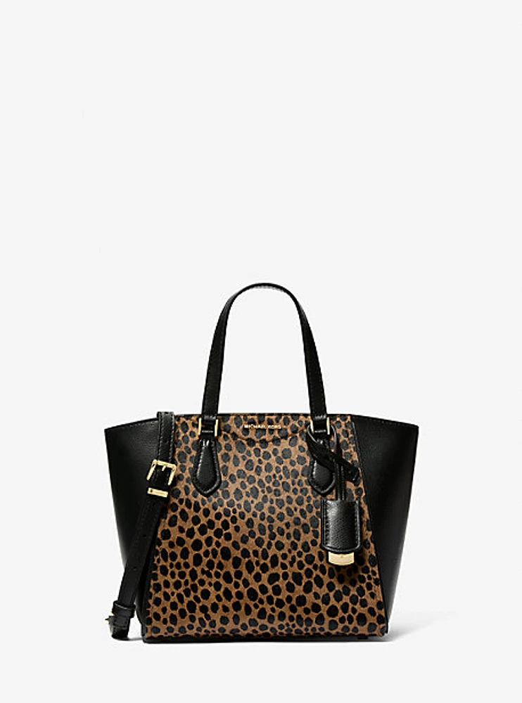 Taryn Small Cheetah Print Calf Hair Convertible Crossbody Bag