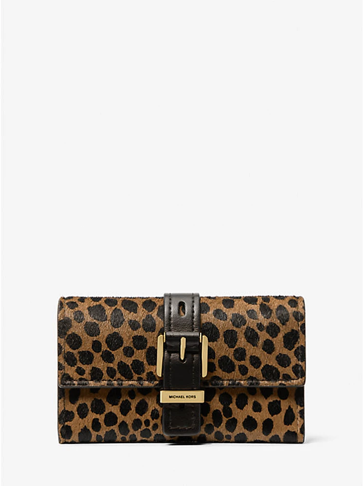 Nolita Medium Cheetah Print Calf Hair Tri-Fold Wallet