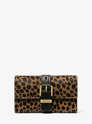 Nolita Medium Cheetah Print Calf Hair Tri-Fold Wallet