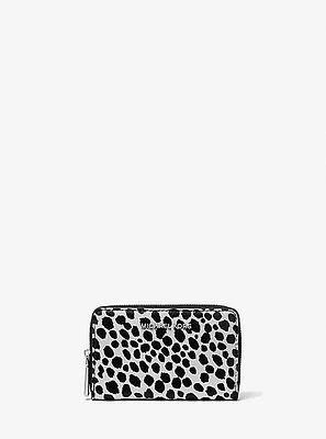 Jet Set Small Cheetah Print Calf Hair Wallet