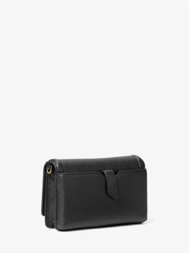Jet Set Small Pebbled Leather Smartphone Convertible Crossbody Bag