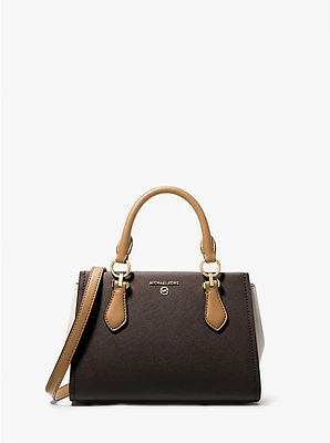 Marilyn Small Color-Block Saffiano Leather Crossbody Bag