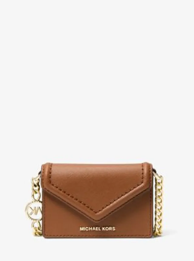 Small Saffiano Leather Envelope Crossbody Bag