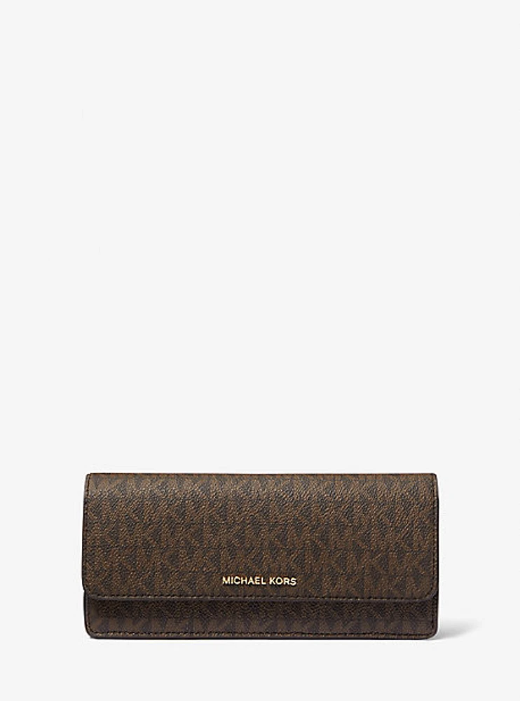 Jet Set Large Signature Logo Snap-Front Wallet