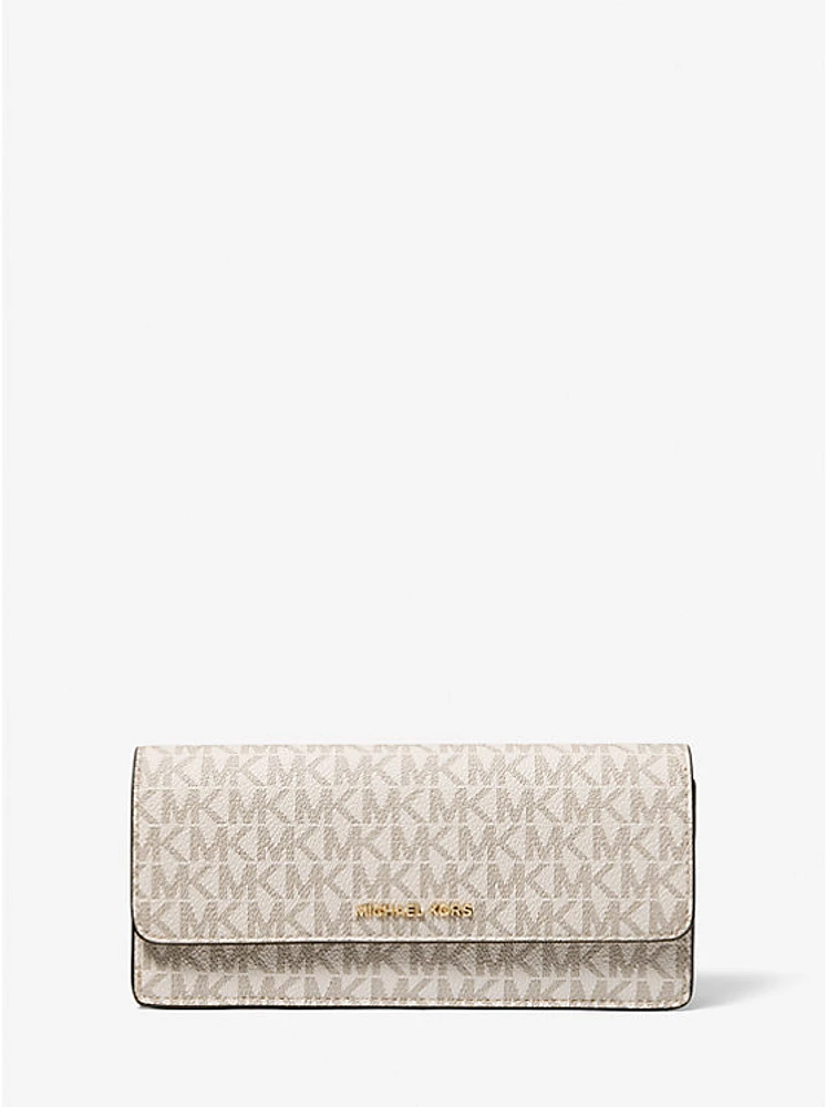 Cartera Jet Set grande con logotipo y cierre delantero botón a presión