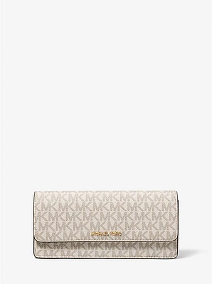 Cartera Jet Set grande con logotipo y cierre delantero botón a presión